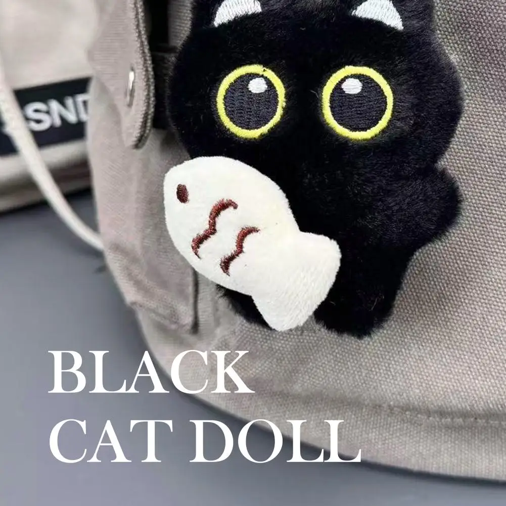 Black Cat Plush Keychain 10cm Soft Adorable Hanging Decor Mini Collectible Toy Christmas Halloween Gift