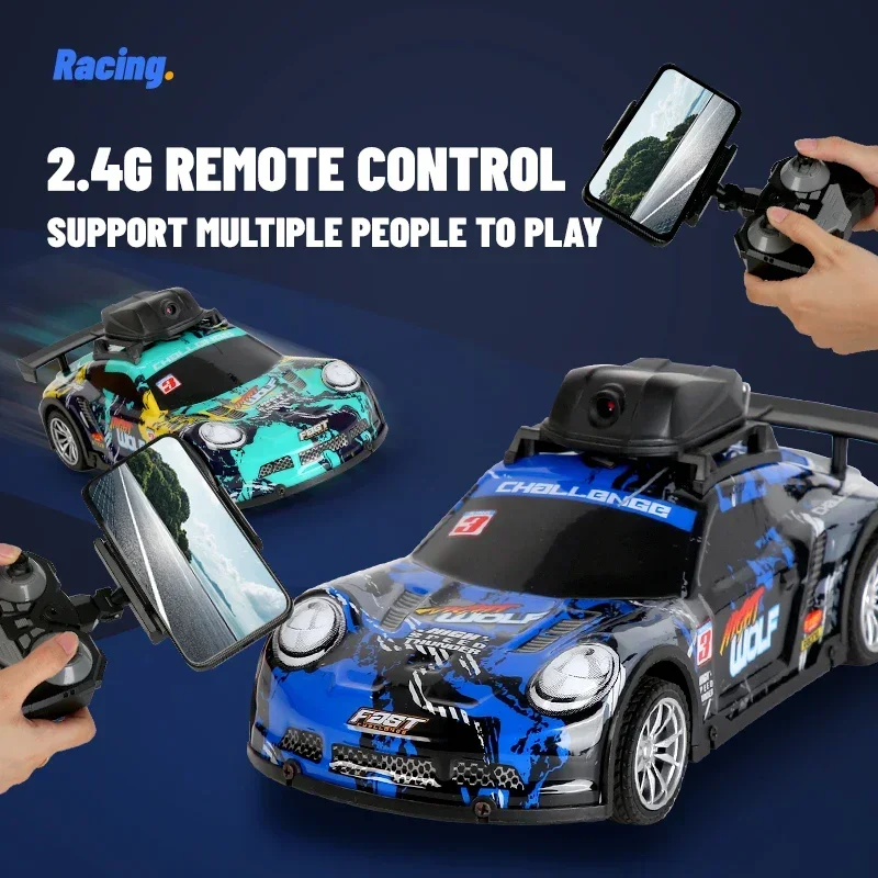 Camera Rc Car with Light HD Remote Control Sports Car Wifi App Control Pvc Car Electric Drift Racing Car for Boys Kids Gift