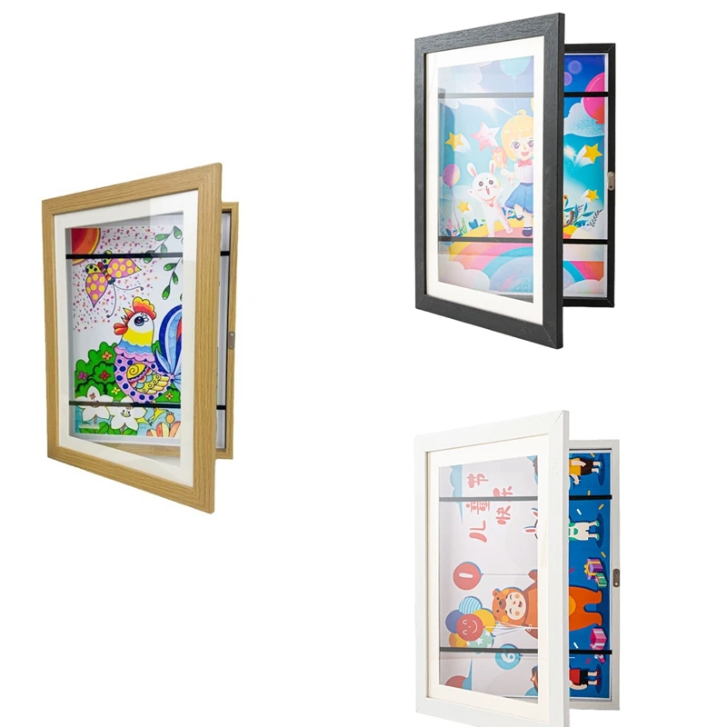 Cornici Per Bambini, Cornici Per Display Con Apertura Frontale Contiene 50 Pezzi Di Carta, Cornici Per Display Di Opere D'Arte Per A4