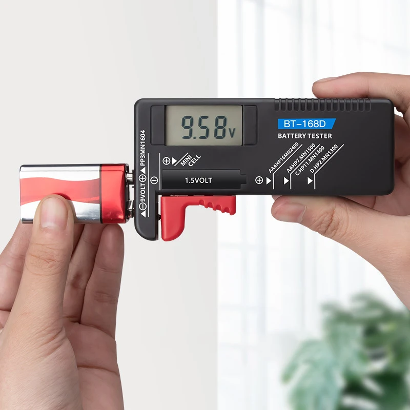 Universal Digital Battery Tester LCD AA/AAA/9V/1.5V Button Cell Battery Capacity Check Detector Capacitance Diagnostic Tools