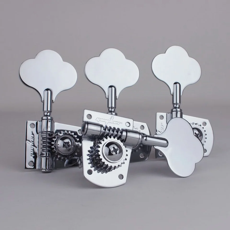 正確なチューニングと安定性のためのプレミアムチューニングペグ - Guyker Guyker オープンフレーム エレキベースマシンヘッド (2R + 2L) - 比率1:20 ギアチューナー チューニングキーペグ