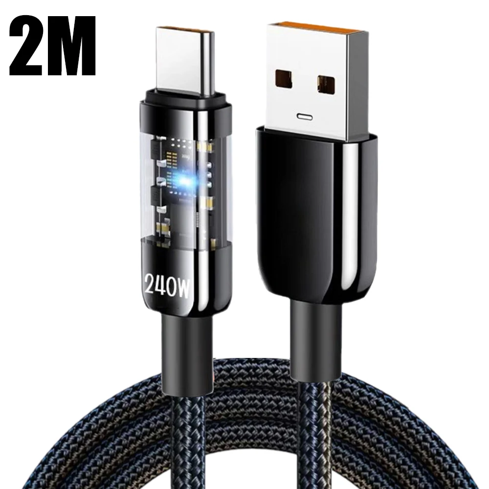 240W High-Speed Nylon Braided USB-C Quick Charge Cable