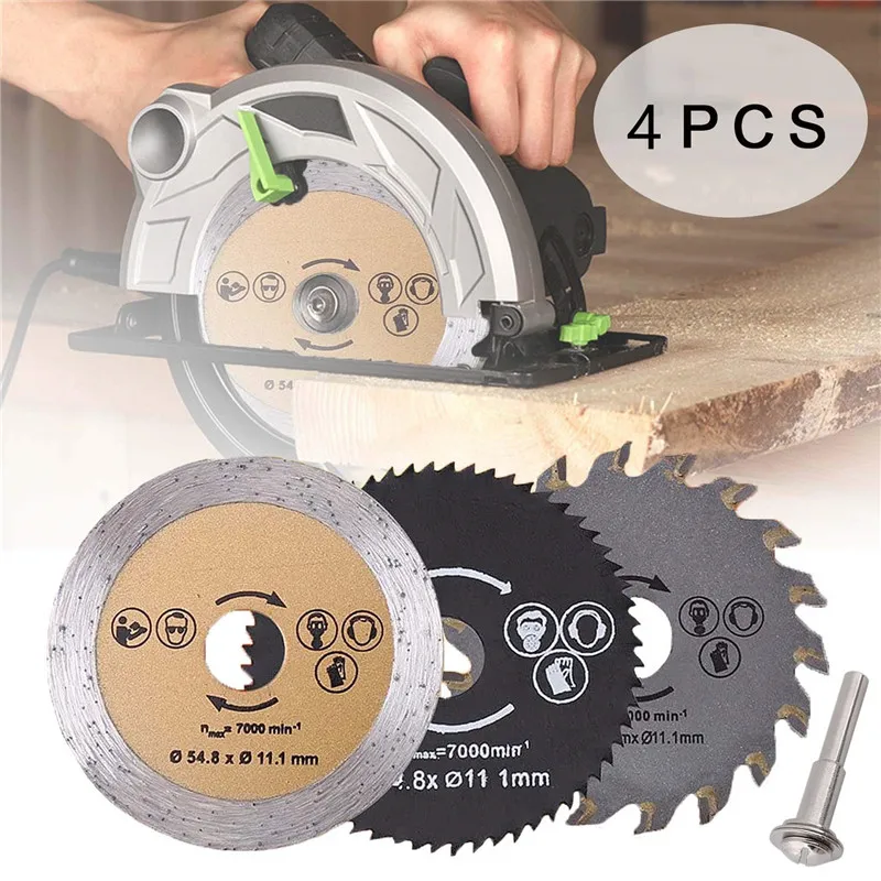 

4pcs Mini Circular Saw Blade Set HSS Cutting Disc Rotary Tool Accessories for Dremel Compatible Wood Plastic Aluminum