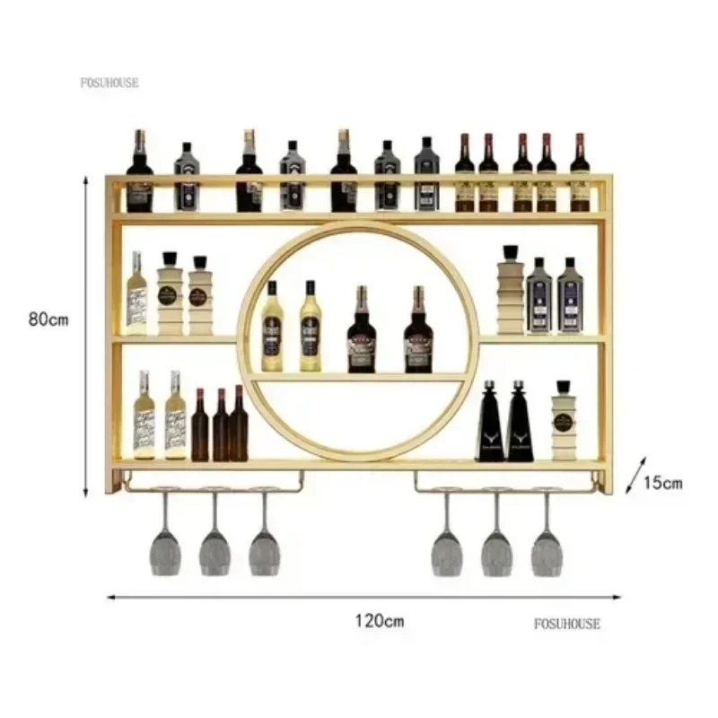 Modern Wall Liquor Store Wine Rack Display Luxury Plane Display Wine Rack Free Standing Large Home Decoration Bar Furniture c