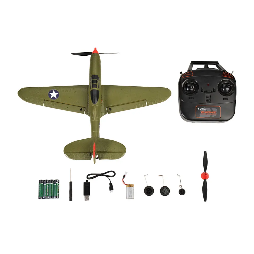 TOP RC HOBBY 402mm Mini P39 2.4G 4CH 6-Axis Gyro One Key Aerobatics U-Turn EPP Scaled Warbird RC Airplane RTF Compatible OpenTX 6