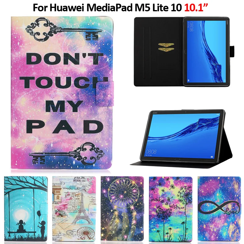 

Color Painted Magnetic Tablet Case on For Funda Huawei Mediapad M5 Lite Case 10.1 Cover For Huawei Mediapad M5 Lite 10 Case