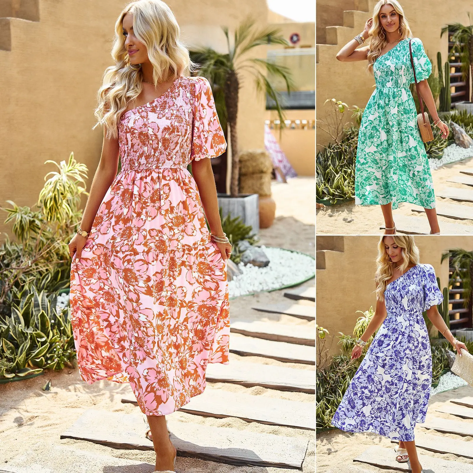 

Printed Dress 2023 Summer Vacation Casual Bohemian Long Dress