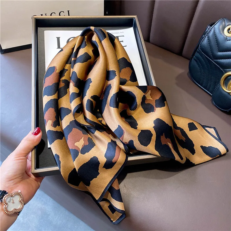 

100% Silk Scarf Spring Summer Square Lady Sunscreen Shawl Women Scarves Fashion Beach Headbandanna Wrap Foulard Muffler