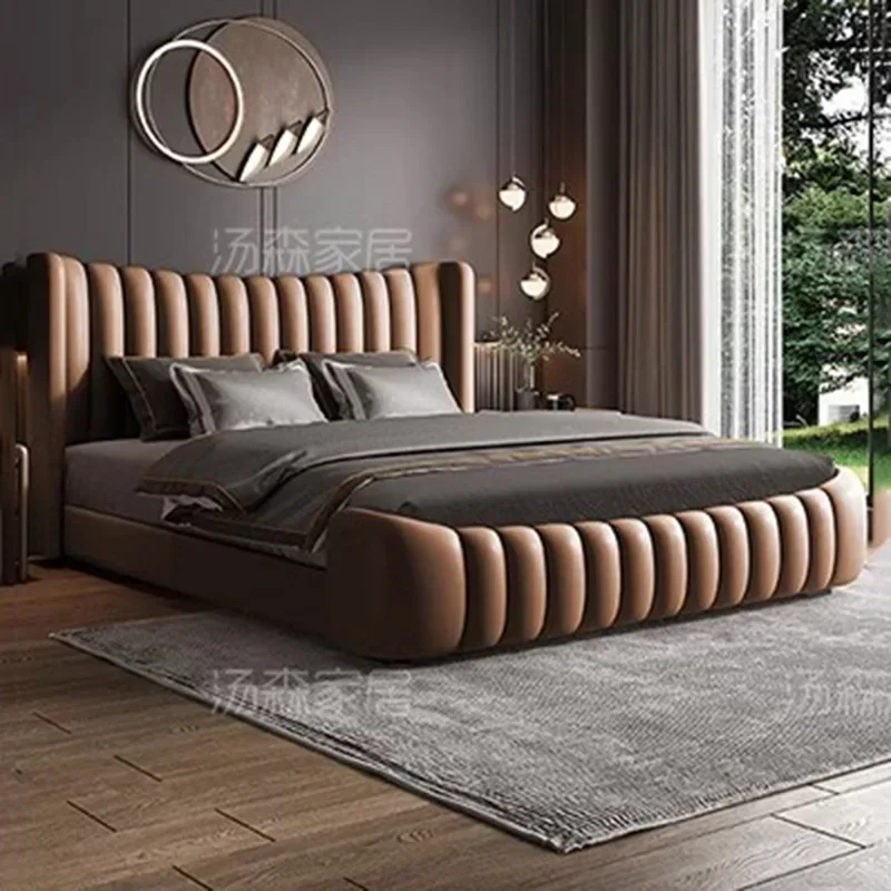 Nordic Wood Couple Bed Queen Size Multifonction Modern Lounge Bedroom Bed Storage Space Camas De Casal De Luxo Home Furniture wooden bed