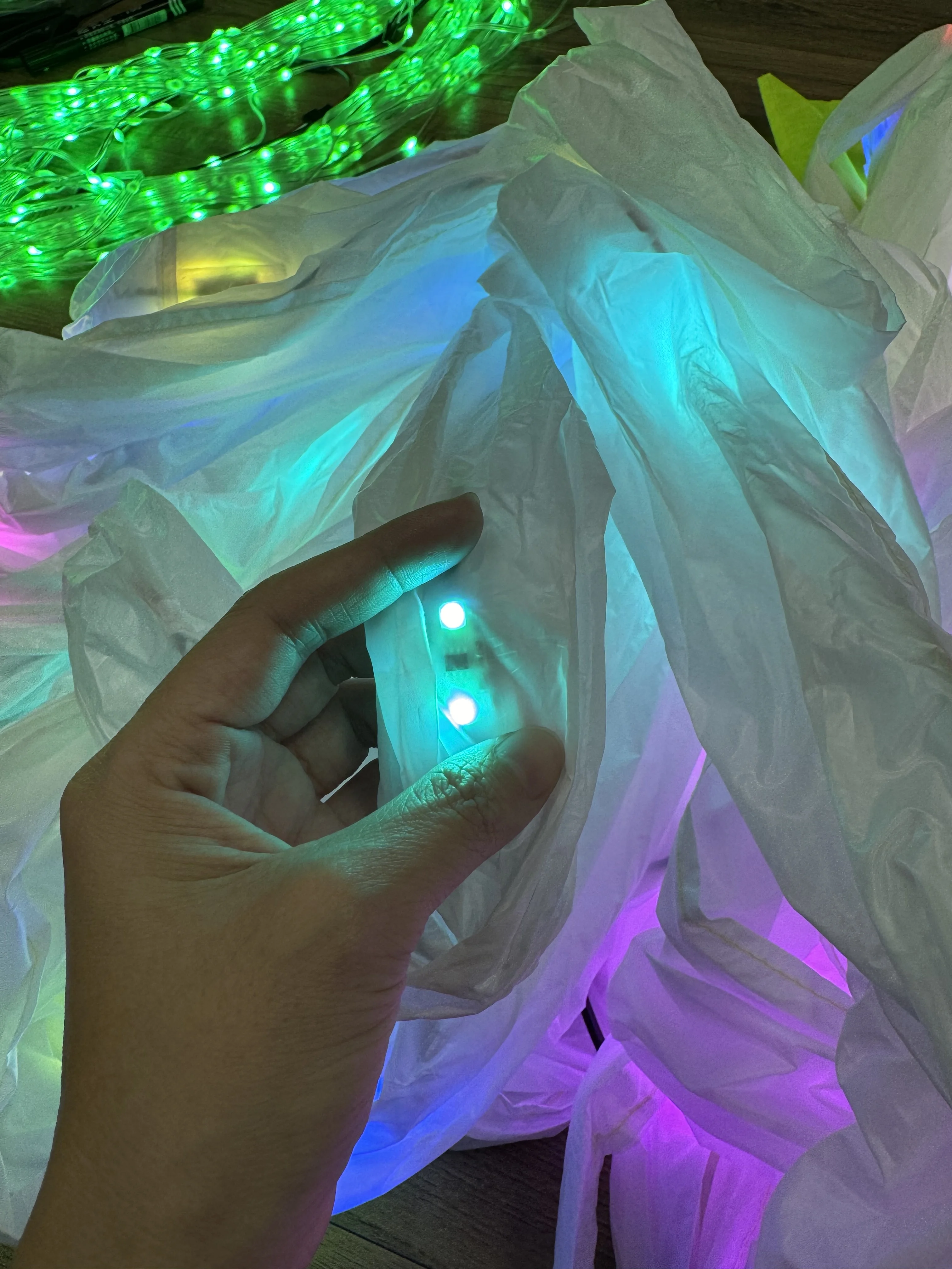 3D Colorful 20m tubing tail for LED kites for mantaray delta kites parafoil all in high brightness with color and speed change 5