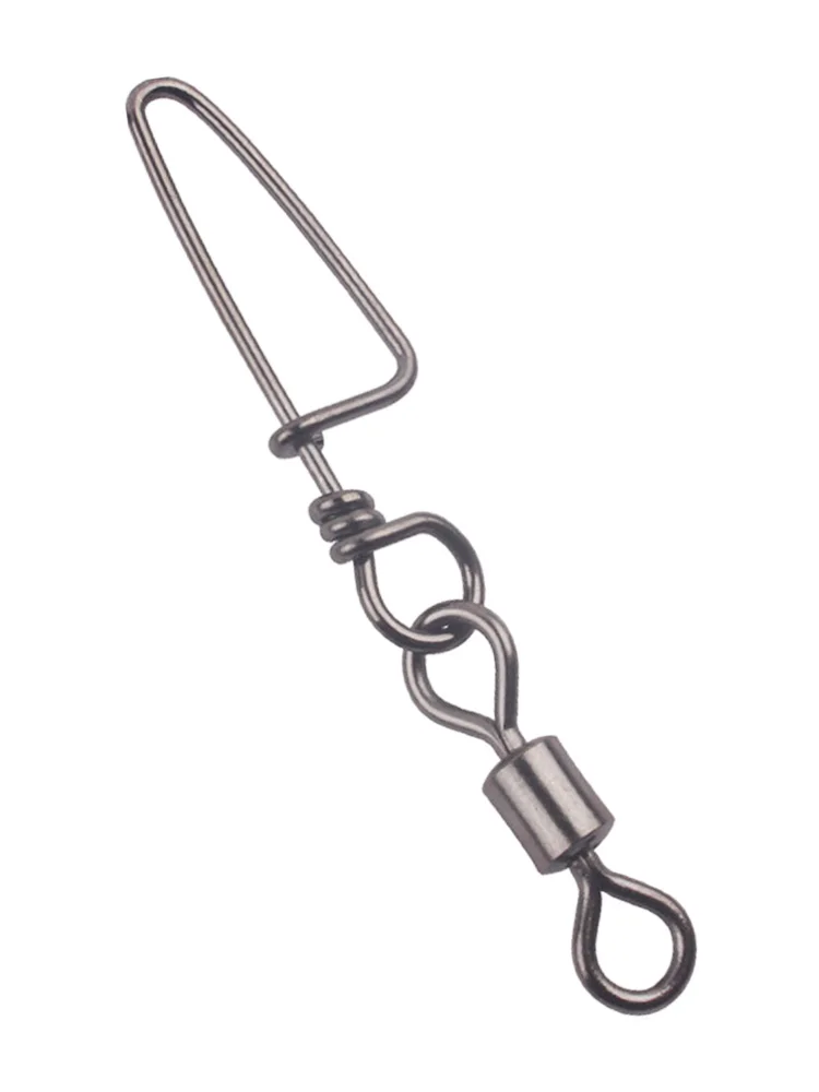 Fishing Swivels 20Pcs 1#-14# Stainless Steel Fishing Triangle Connector Pin Bearing Rolling Swivel Snap For Lure Hook Fishing Tackle Accessories