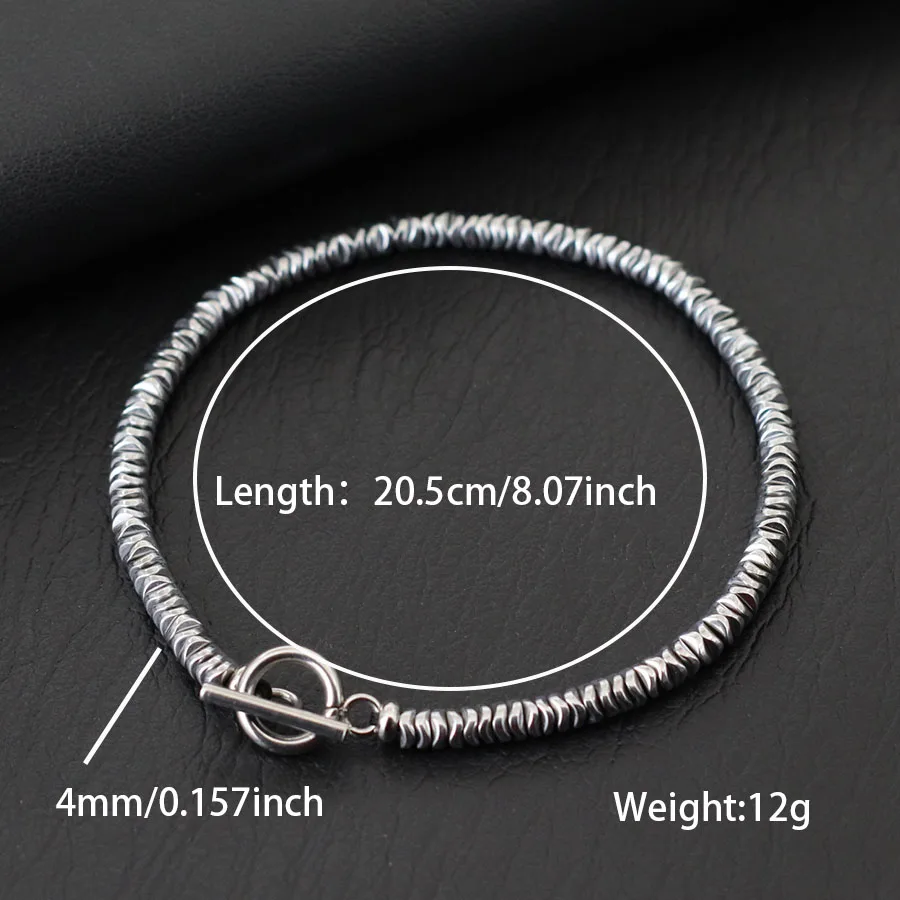 Hematite Stone Men Bracelet Gold Silver Color