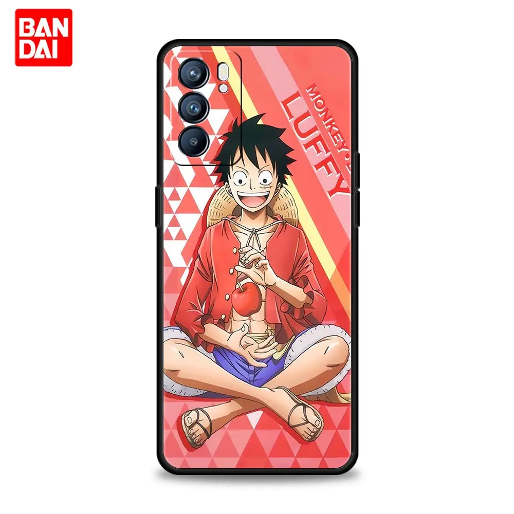 oppo cover Anime One piece Luffy Case for Oppo A3s A5s A9 A15 A31 A52 A53 A54 A74 A93 A94 F19 Pro 4G Cover Capinha Luxury Capa Funda Black oppo phone cases Cases For OPPO