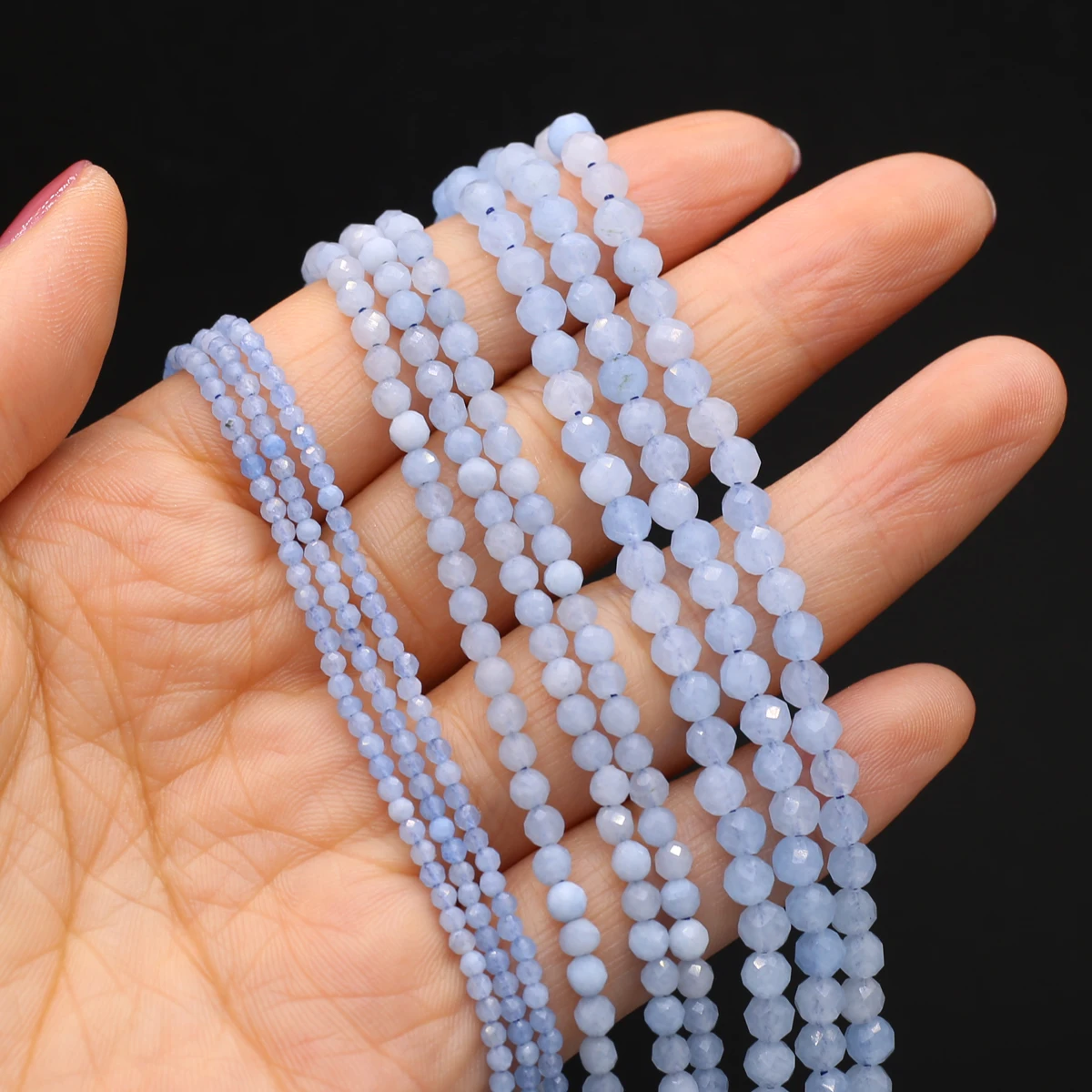 Natural Stone Beads Small Section Bead Amazonite 2 3 4mm Loose beads for Jewelry Making DIY Bracelet Necklace Length 38cm