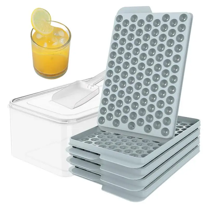 

Mini Ice Cube Trays Ice Ball Molds Tiny Crushed Ice Tray 3 Tiers, Cocktail Ice Cube Molds with Lid Crushed ice Cubes molds