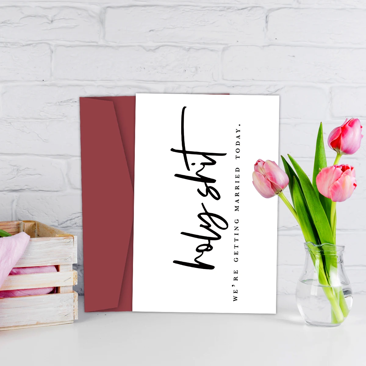 Funny Wedding Day Card Groom Bride Wedding Day Vows Card To My Husband Wife On Our Card We're Getting Married Today