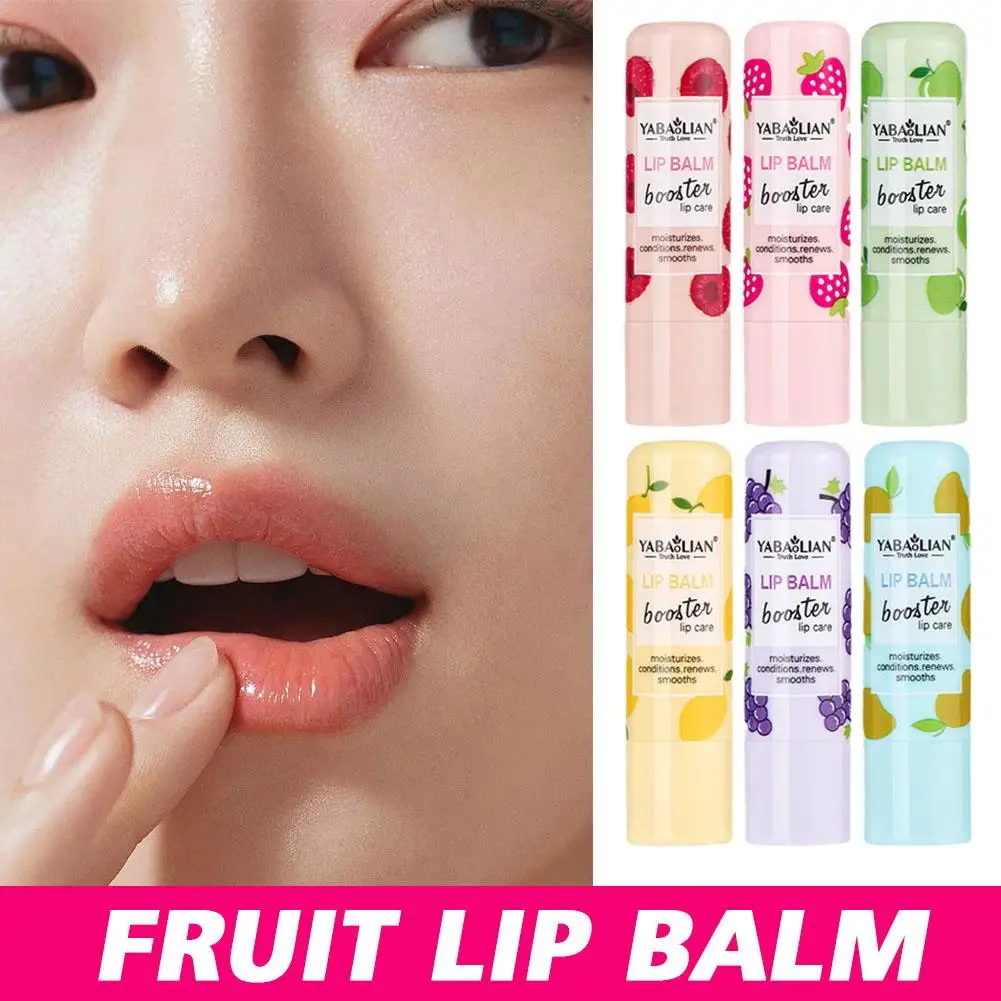 

Natural Fruit Lip Balm Long Lasting Moisturizing Nourishes Reduce Lip Aging Anti-drying Line Care Lips Anti Hydration V0S2