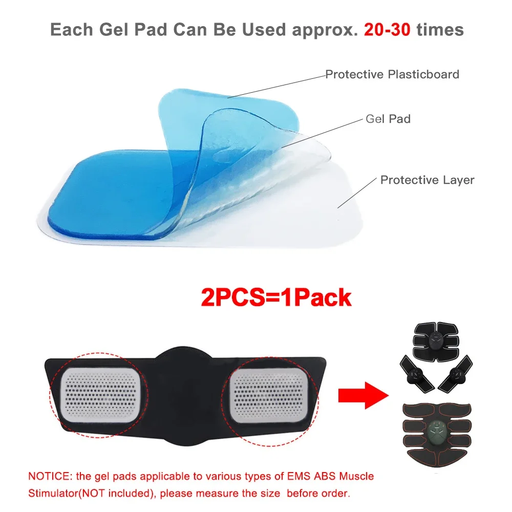 Gel Pads 10pcs/lot For EMS Abdominal ABS Trainer Weight Loss Hip Muscle Stimulator Exerciser Replacement Massager Gel Patches