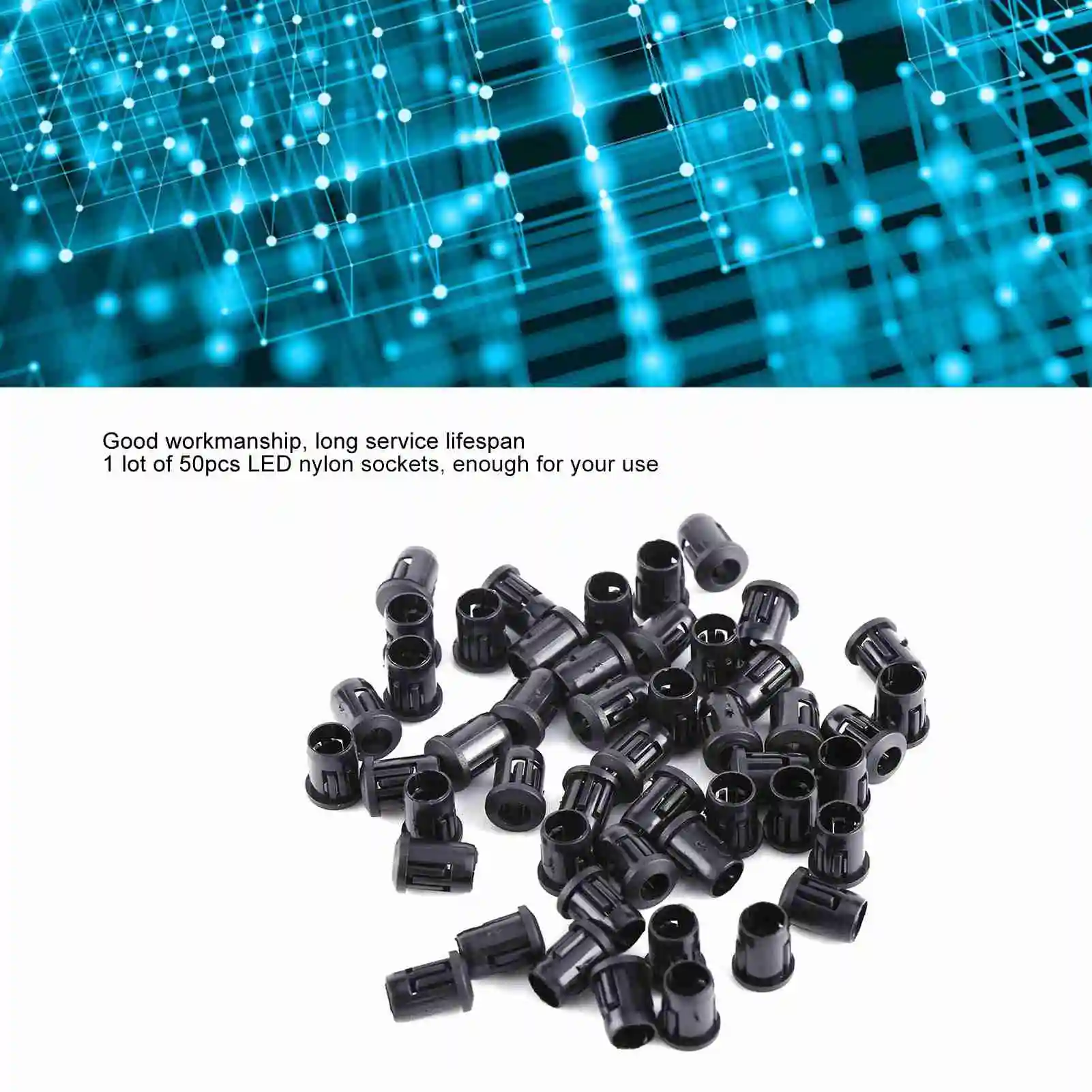 5mm LED 50Pcs Lamp Socket Diode Holder Nylon Black Clip Bezel Mount Useful