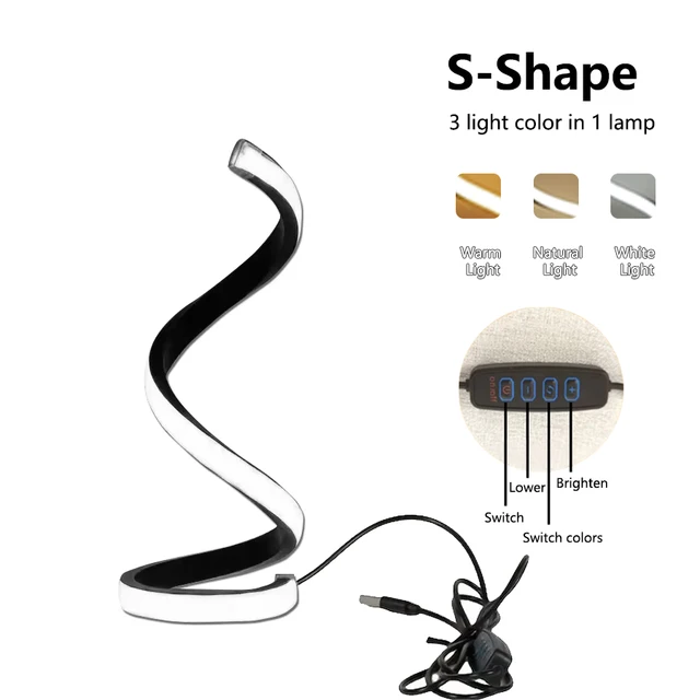 LED Spiral Dimming Table Lamp 3