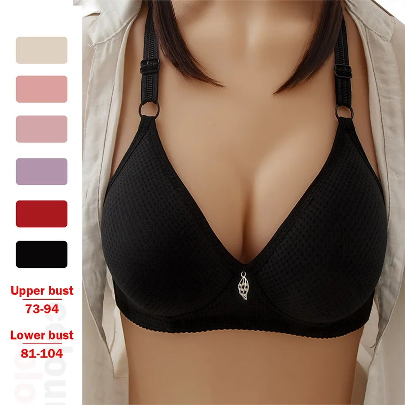 Women Comfortable Large Size Bra Wireless Push Up Anti-Sag Lingerie Full Cup  Thin Thick Breathable Adjustable Bra - AliExpress