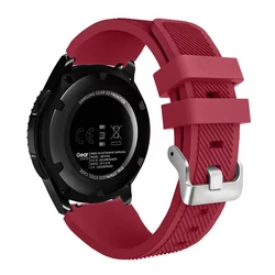Soft Silicone Sports Band - 22mm Wrist Strap Accessory in Vibrant Colors for 22mm (Rose Red)