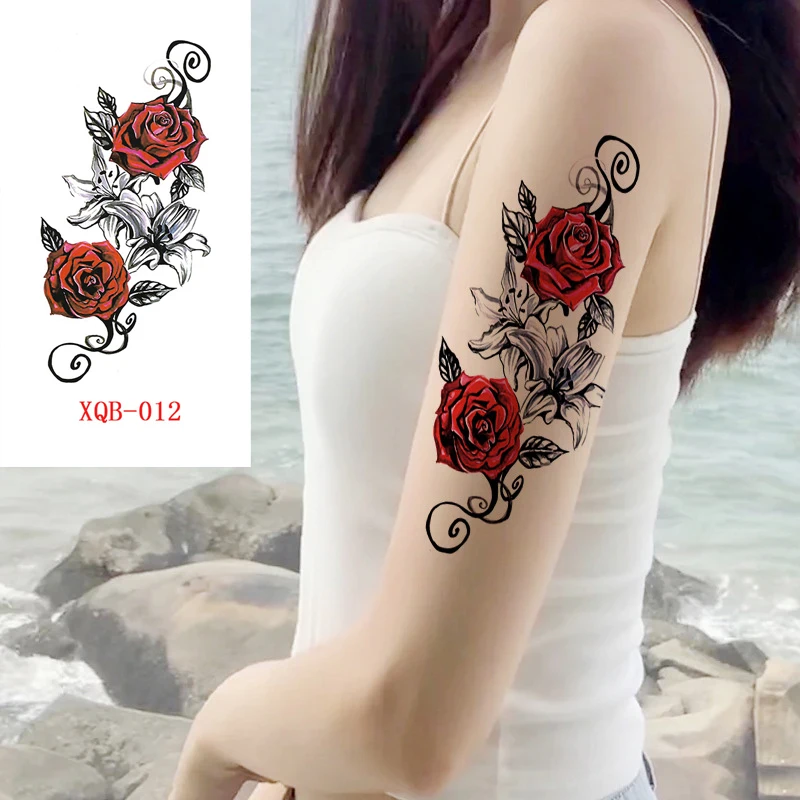 rose tattoo forearm sleeve