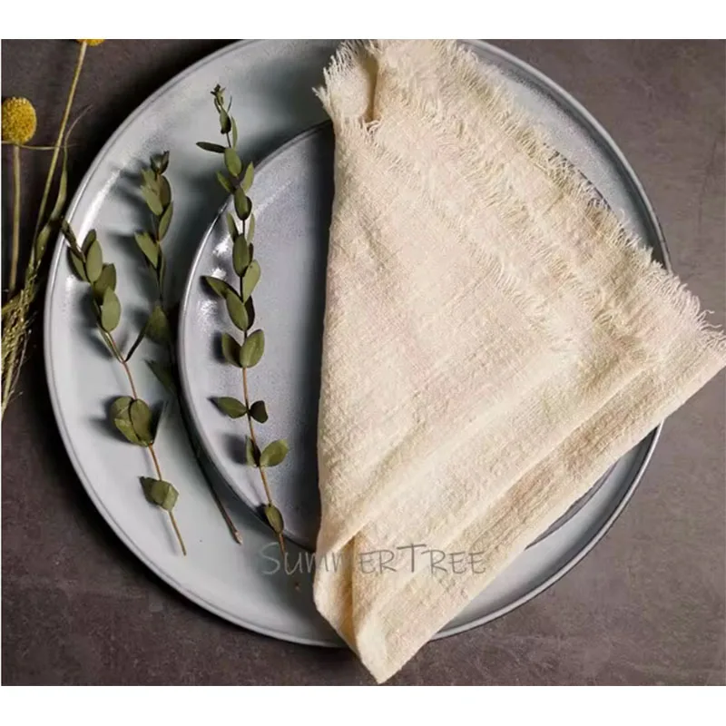 Large Cotton Gauze Napkins - Rustic Muslin Tea Towels for Wedding Decor