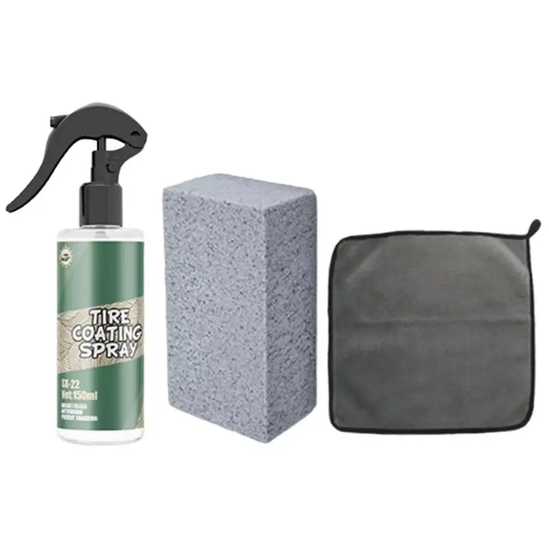 Tire And Wheel Cleaner 150ml Long Lasting Wheel Cleaning Spray Kit Tire Dressing Polishing Agent Car Detailing Rim With