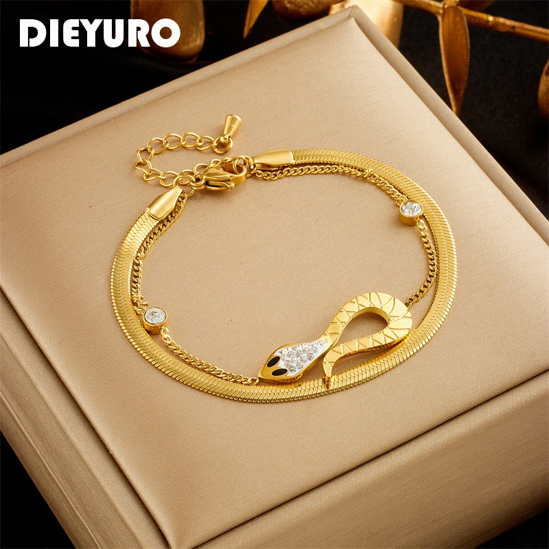 Stainless Steel Snake Chain Charm Bracelets Stainless Steel Wrist