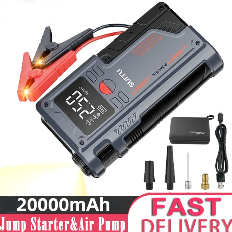 Portable Car Jump Starter Air Pump 4 In 1 150PSI Air Compressor PowerBank Booster Car Starter