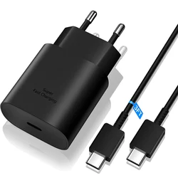 USB C 25W Fast Wall Charger with USB C to Type C Fast Charging Cable - EU (Charger and 1M TypeC)