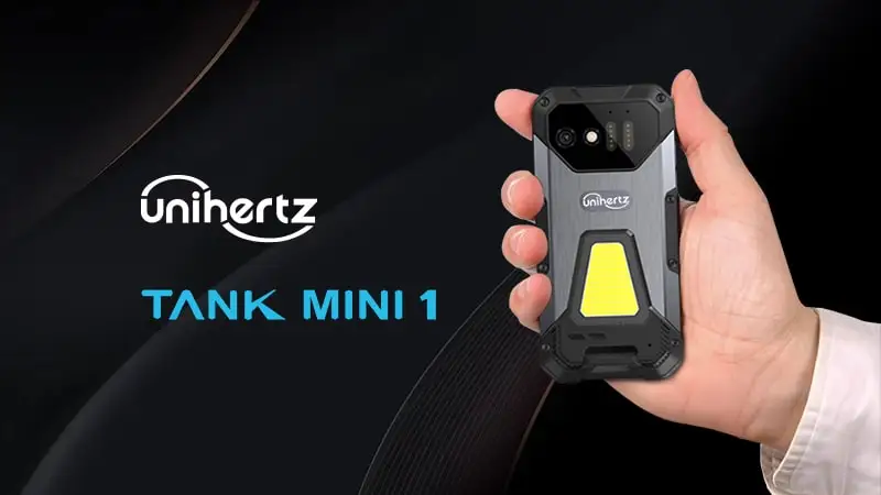 Unihertz Tank Mini, 4.3-Inch Small Screen Android 13 4G Rugged Smartphone With Camping Light and 8+256GB NFC SD Card