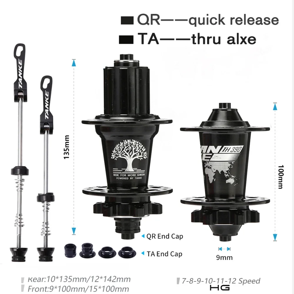 Premium TANKE MTB Mountain Bike Hub with 6 Bearings and Disc Brake Compatibility