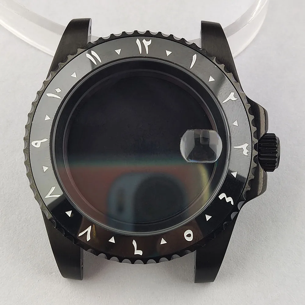 Arabic bezel NH35 watch case sapphire glass 40.5mm waterproof stainless steel case 20mm strap watch set accessories
