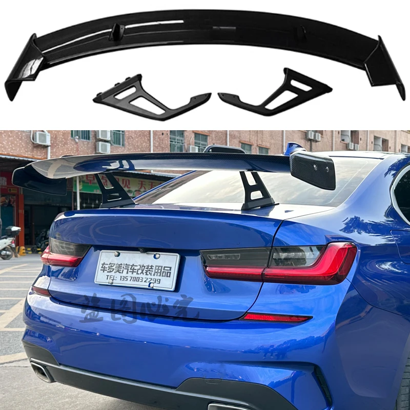

For BMW 123456 Series M2 M3 M4 G20 G25 G28 G87 G82 G30 G38 F87 F82 F35 F30 Gloss Black 100%Real Carbon Fiber Rear Spoiler