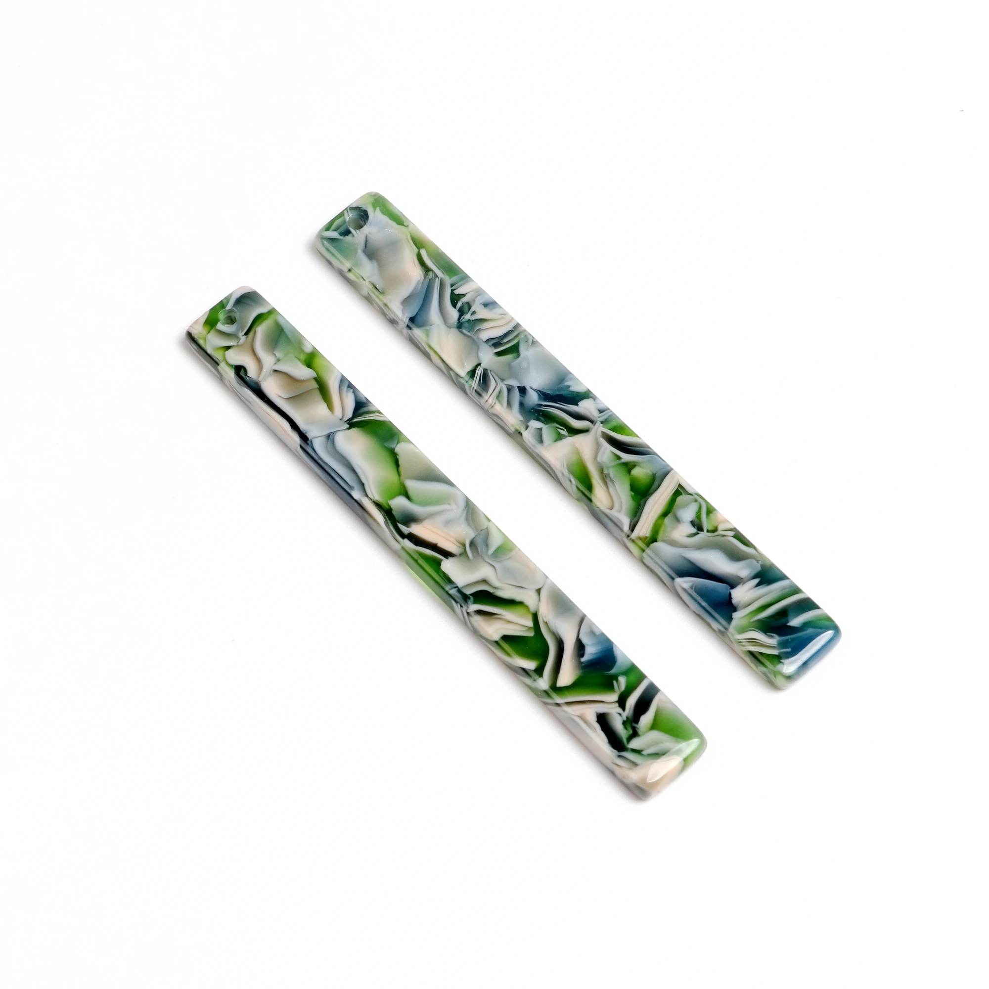 Schildpatt Ohrring Charms,Acetat Stick Charms, dünne Bar Rechteck Anhänger, lange Streifen Ohrringe Teil, 8x60mm – Detail 22