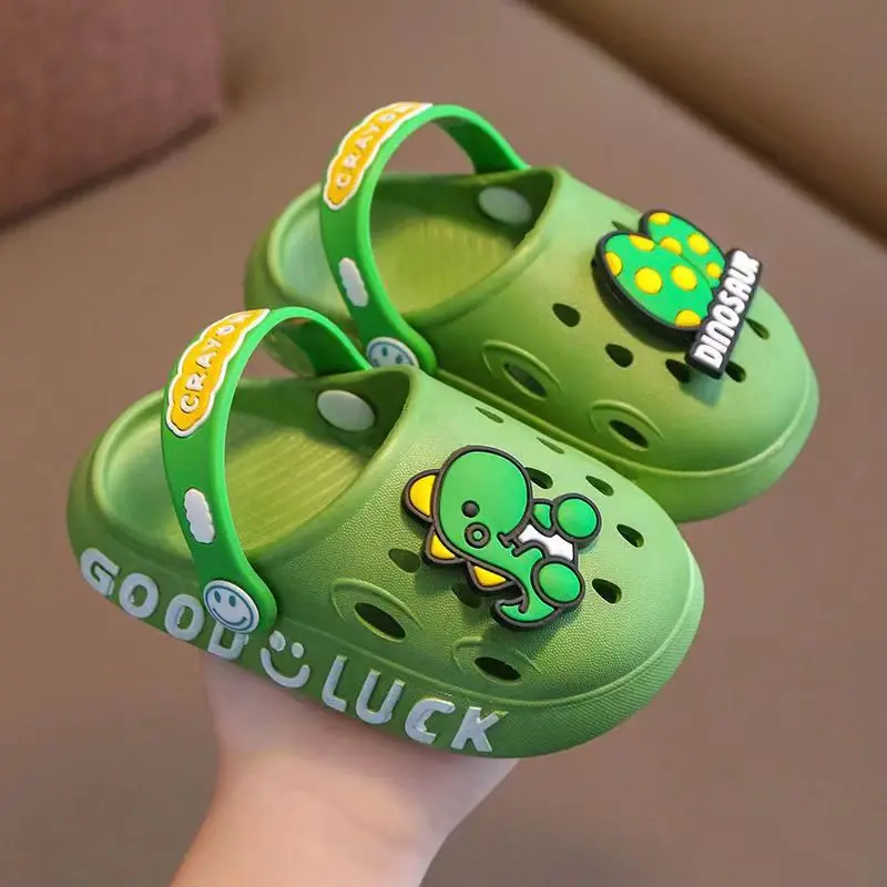 

Kawaii Dinosaur Baby Boys Slippers Summer Kids Cartoon Sandals Toddler Beach Shoes Girls Cute Slides Children Slippers