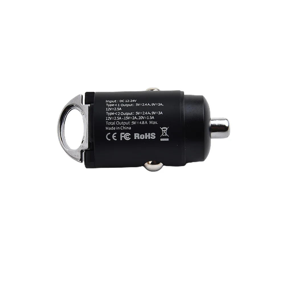 

30W Car Charger Dual USB Type C Fast Charger PD & QC 3.0 Quick Charging Mini 12V-24V Car Universal Phone Charger Adapter