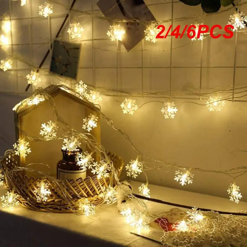 

2/4/6PCS Fairy Garland Lights Creative Christmas Tree Lamp Lamp Tube Waterproof Snowflake Light String Holiday Lighting