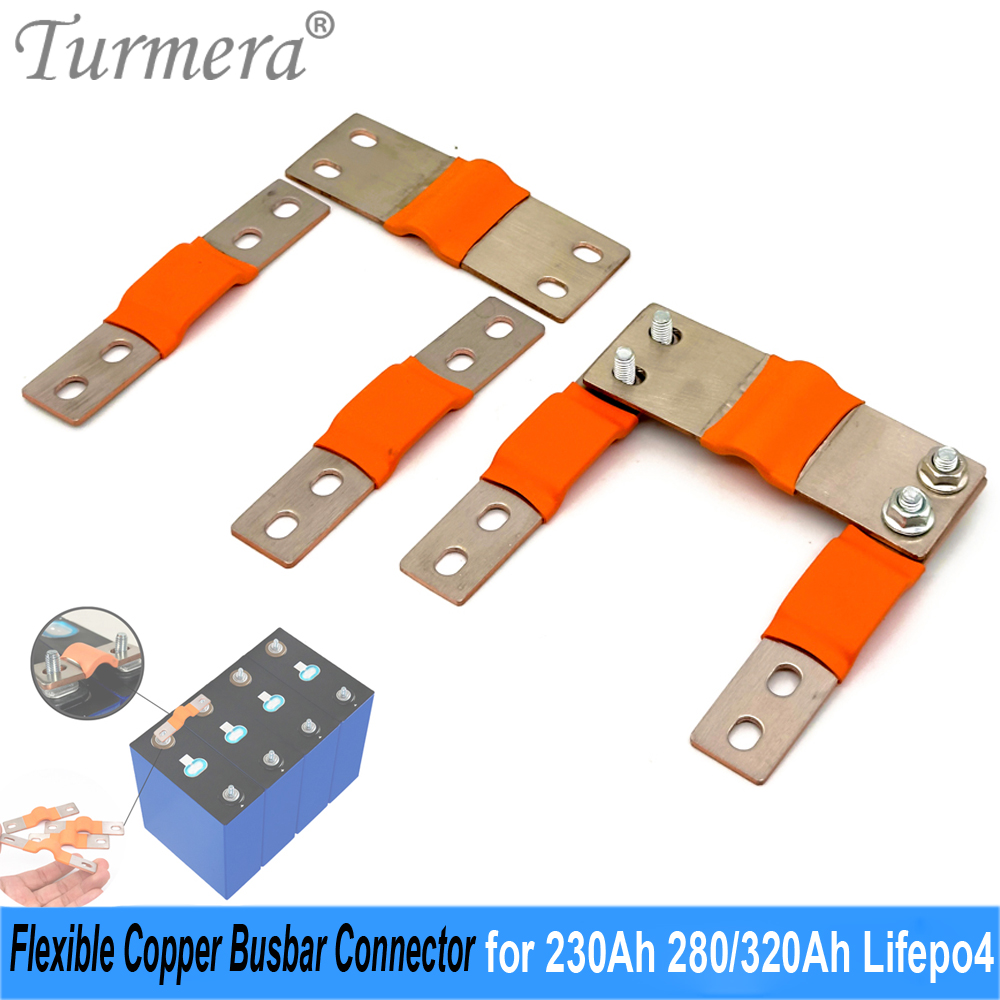Turmera 12V Busbar Lifepo4 Battery Flexible Copper Connecter 42mm 56mm 80mm 2mm 400A for 230Ah 280Ah 320Ah Lifepo4 Battery Use