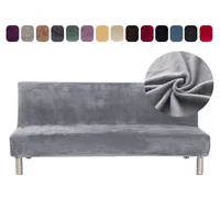 Plush Armless Sofa Bed Cover Folding Seat Slipcover Stretch Sofa Covers Elastic Couch Protector Washable Removable Slipcovers 1