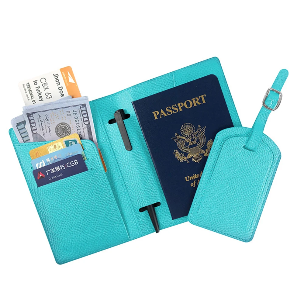 Set di portapassaporti e etichette per bagagli personalizzati Set di portapassaporti e etichette per bagagli personalizzati