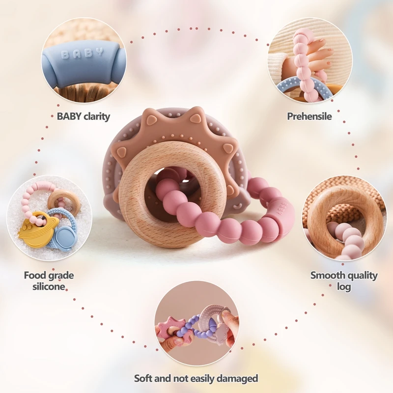 Baby Silicone Bracelet Teether Toys BPA Free Silicone Celestial Nursing Teething Toys Food Grade Newborn Gift teething toys,silicone teething toys