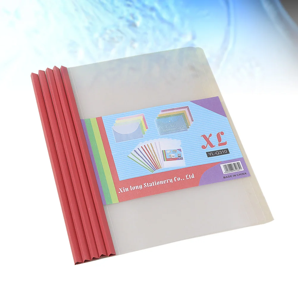 

10 шт. прозрачная папка для файлов, скользящая панель, чехлы для отчетов A4, Обложка для отчетов, органайзер, папка для отчетов (Q310-Red)