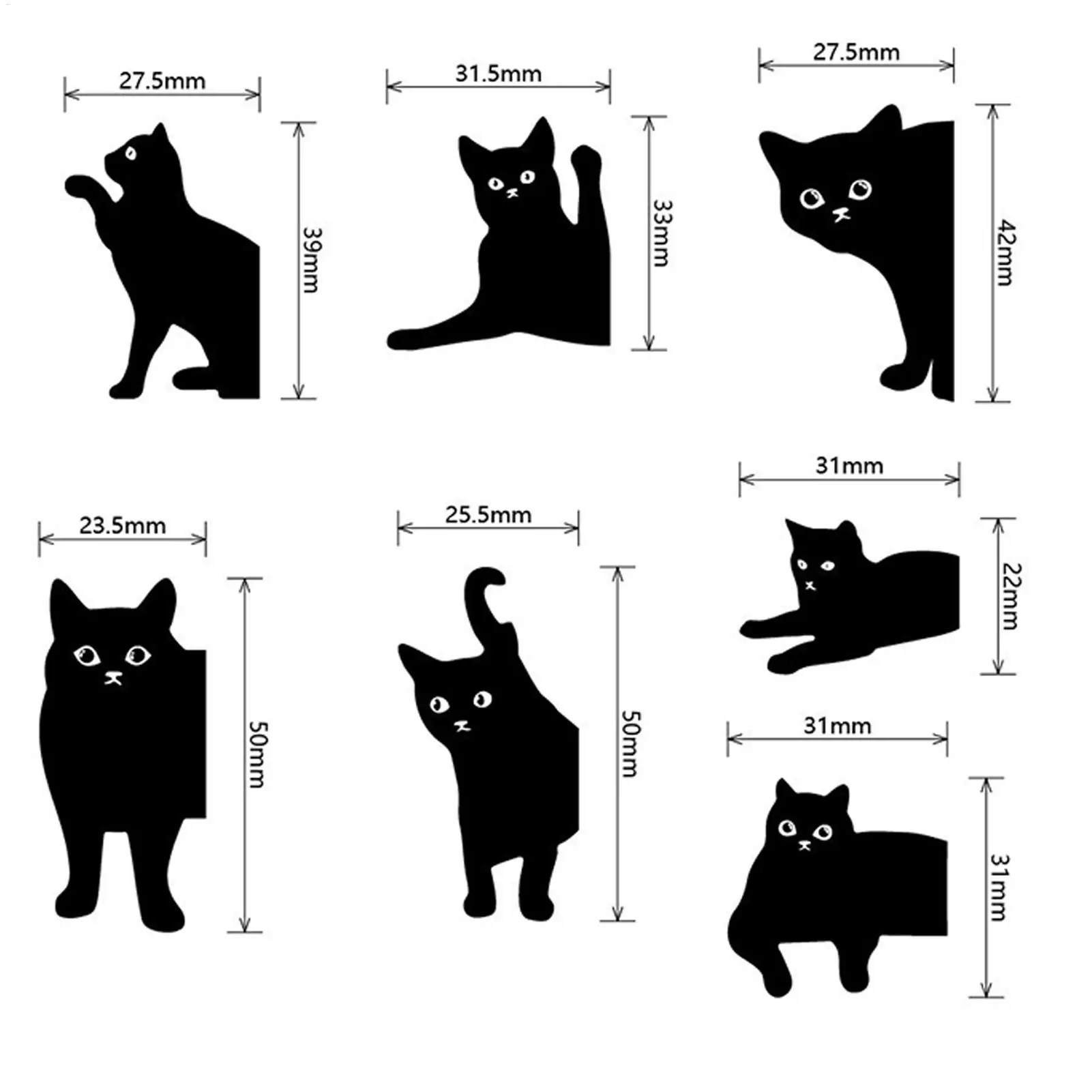 14Pcs Black Cat Magnetic Bookmarks for Book Lovers Cute Cat Reading Bookmarks for Students Teachers Gifts