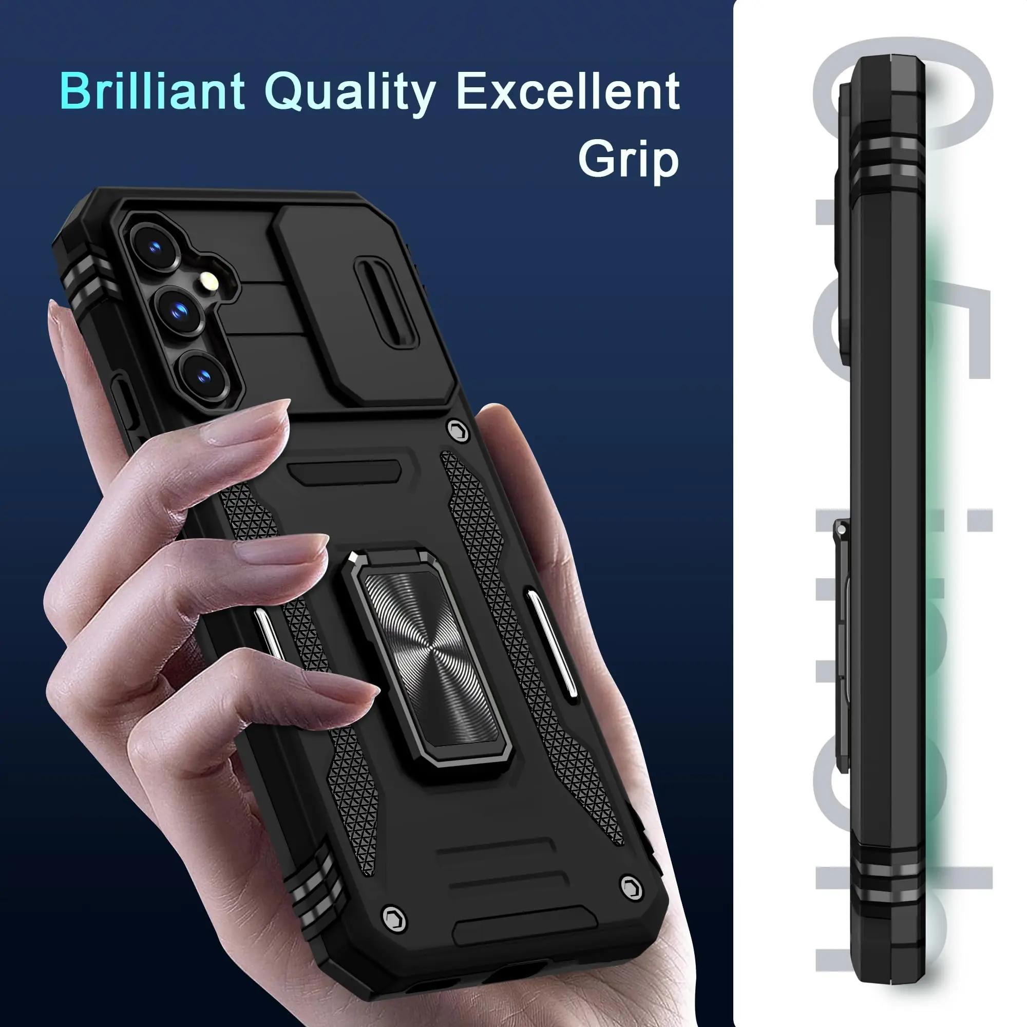 Cases For Samsung Galaxy FE S24 S23 Ultra S22 Plus A15 A14 A54 A53 A34 Camera Slide Lens Protective Grade Red Cover_voghion.com