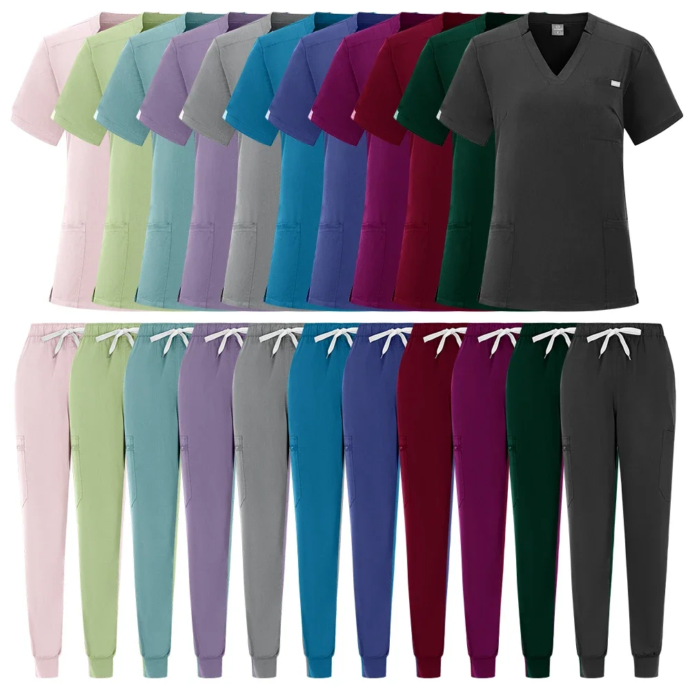 Medical Uniform Women Scrubs Sets Nurse Accessories Slim Fit Hospital Dental Clinical Workwear Clothing Surgical Overall Suits