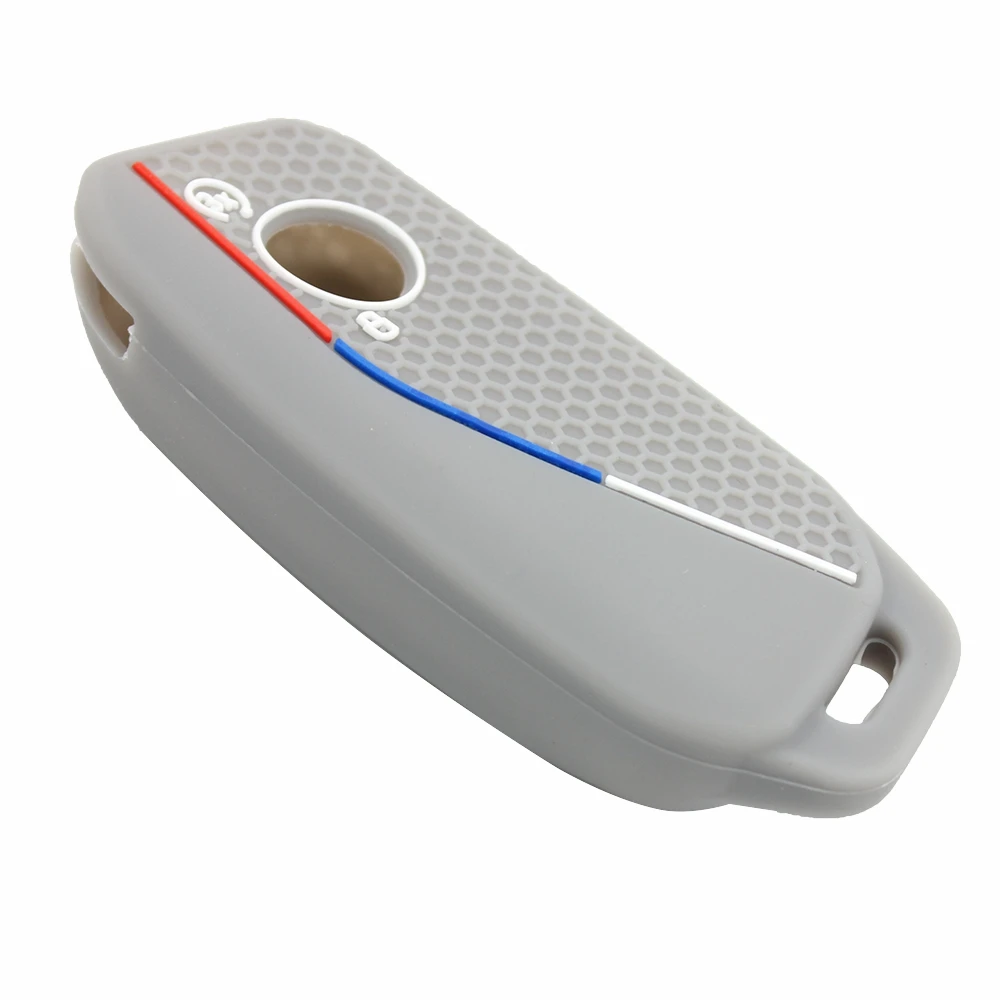 Silicone Car Key Case for BMW 3 5 7 X1 X3 X5 X7 IX Series-Smart Keyless Key Fob 4Buttons