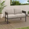 Gand Patio Outdoor Loveseat Wicker Conversation Set with Thick Cushion for Porch Garden Yard 1
